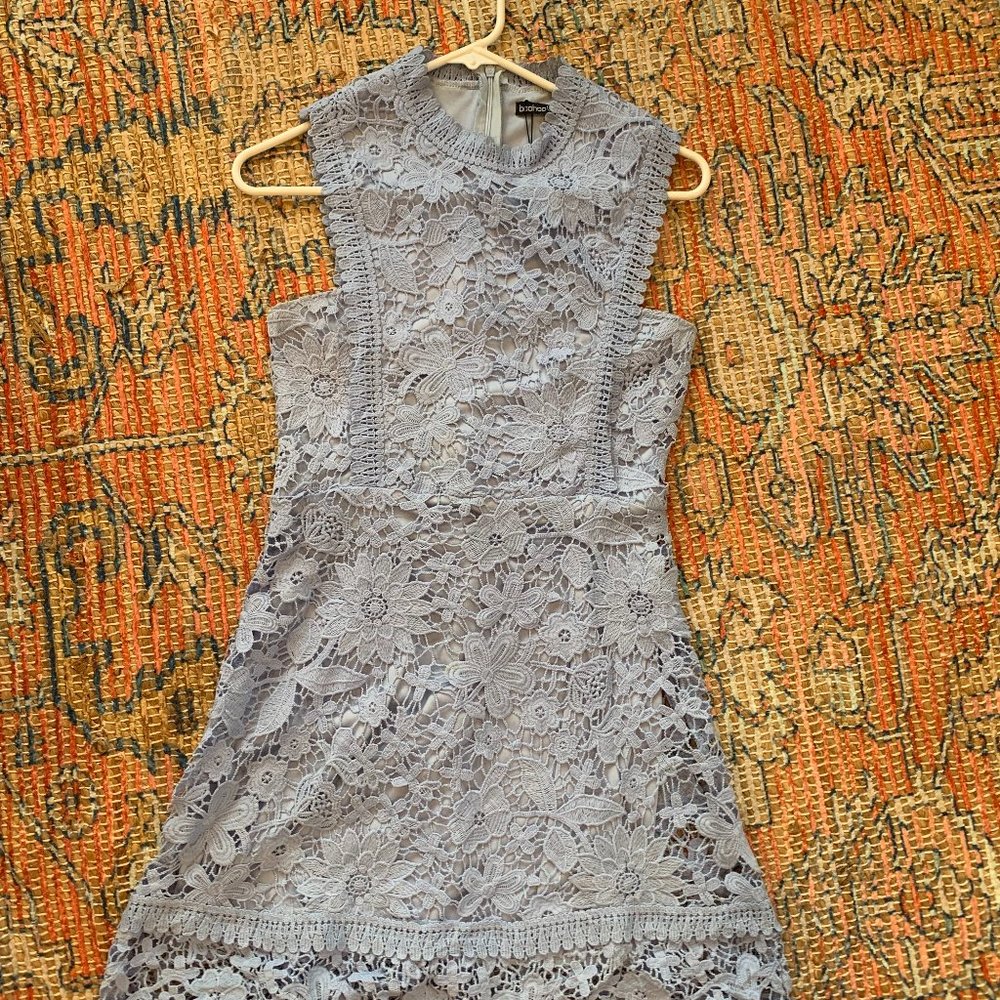 Blue Lace Midi Dress - Picture 5 of 9